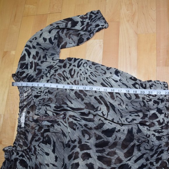 DEREK HEART Women's JRS Sz S Chiffon BLOUSE Shirt - Picture 3 of 5